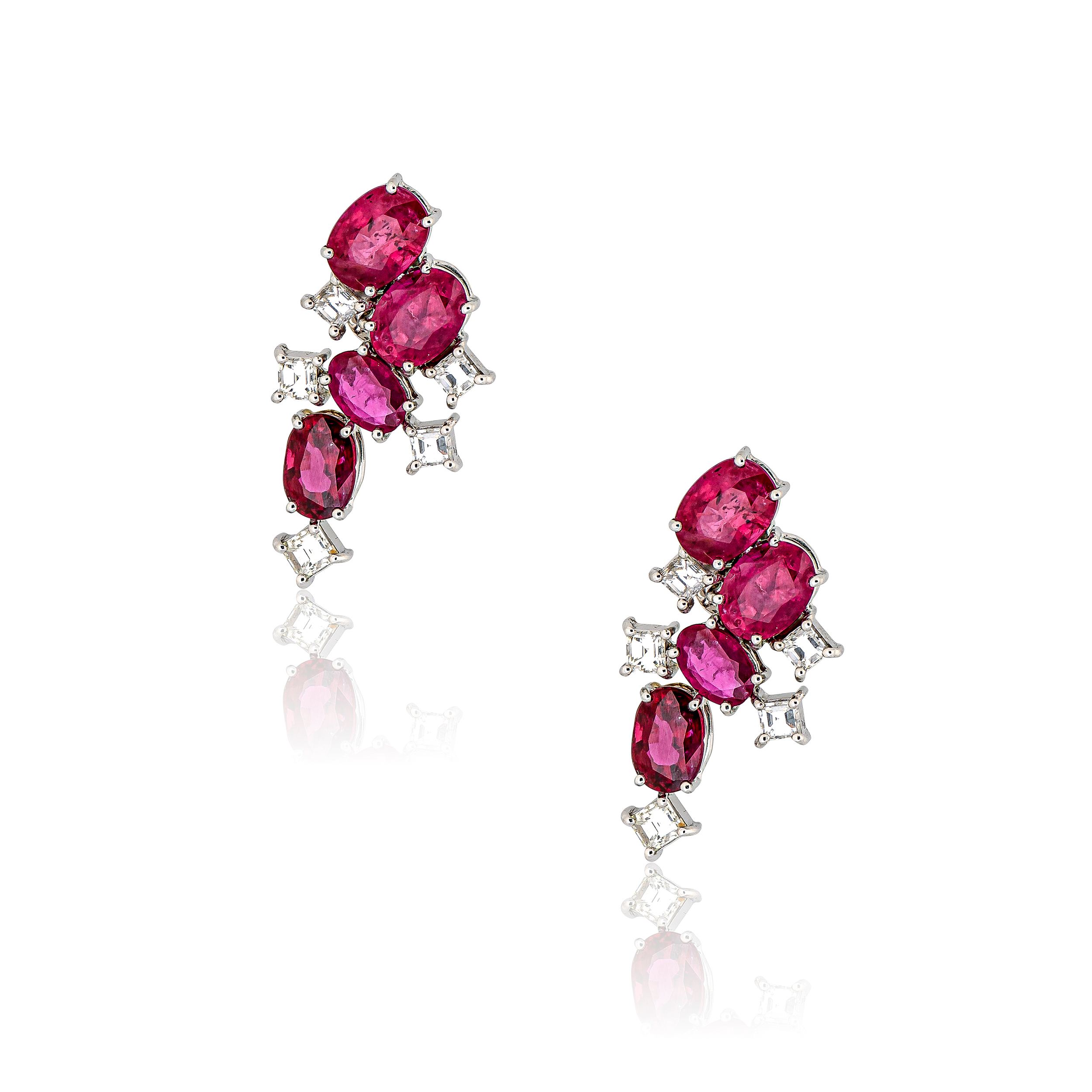 Ruby and diamond on sale earings